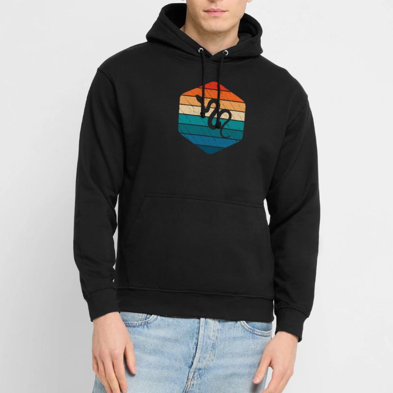 Snake Retro Reptile Python Idée cadeau Sweat-shirt à capuche unisexe