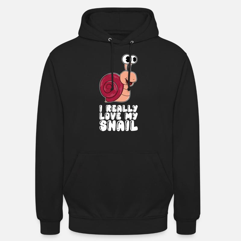 J’aime vraiment mon escargot - Sweat-shirt à capuche unisexe - noir