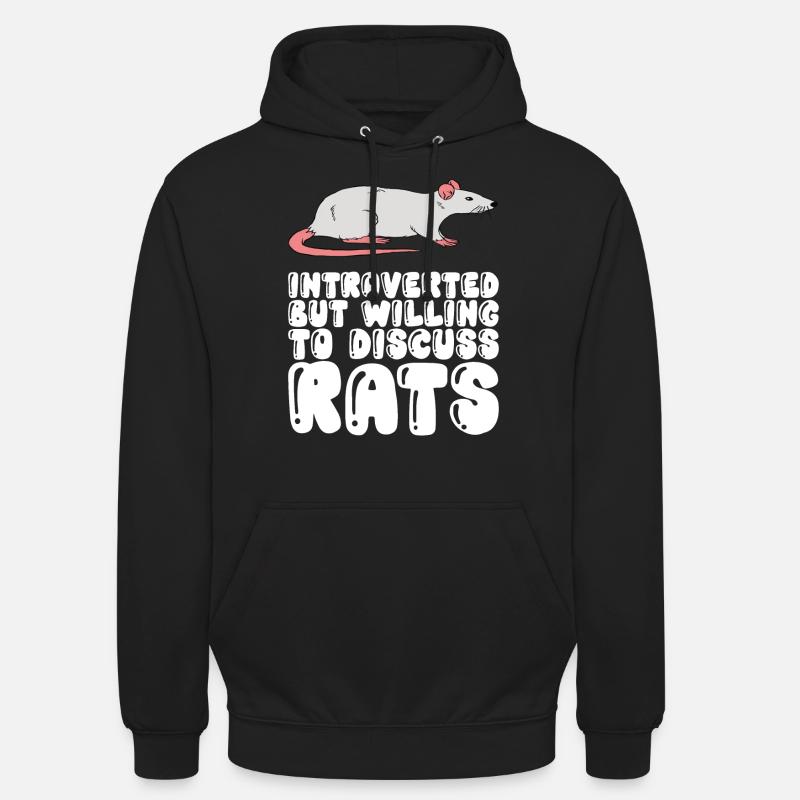 Introverti parlant des rats - Sweat-shirt à capuche unisexe - noir