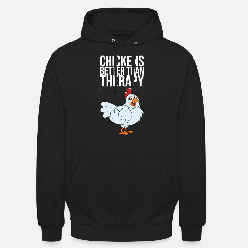 Chickens Better Than Therapy - Unisex Hoodie - black