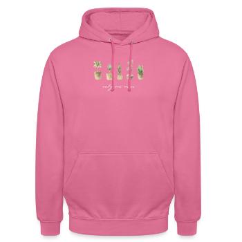 Il ne reste plus qu’une plante, jardin de fleurs horticoles - Sweat-shirt à capuche unisexe - rose - Devant - Alina (178cm) & Michal (187cm)