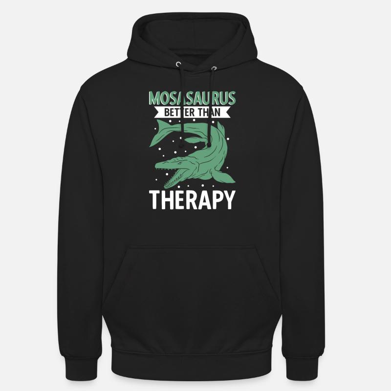 Mosasaurus mieux que la thérapie - Sweat-shirt à capuche unisexe - noir