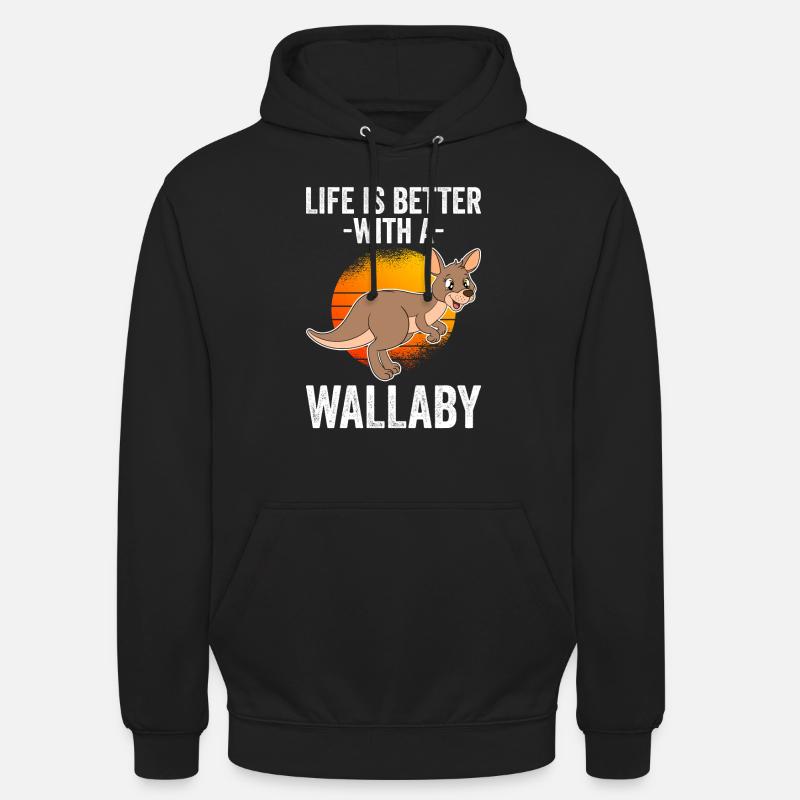 Wallaby Better Than Therapy - Unisex Hoodie - Schwarz