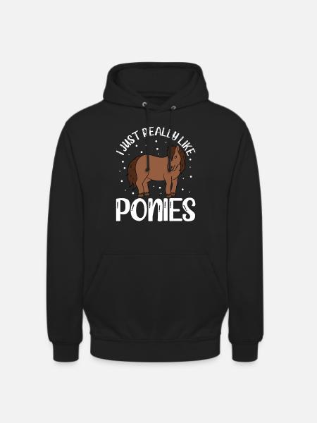 I Just Really Like Ponies - Unisex Hoodie - black