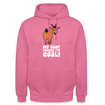 Ma chèvre pense que je suis cool - Sweat-shirt à capuche unisexe - rose - Devant - Alina (178cm) & Michal (187cm)