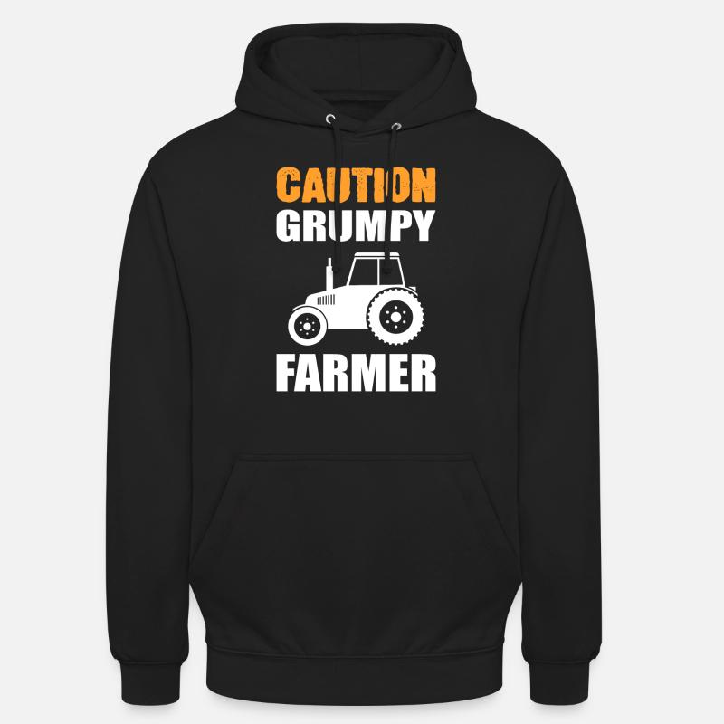 Caution Grumpy Farmer Bauer - Unisex Hoodie - Schwarz