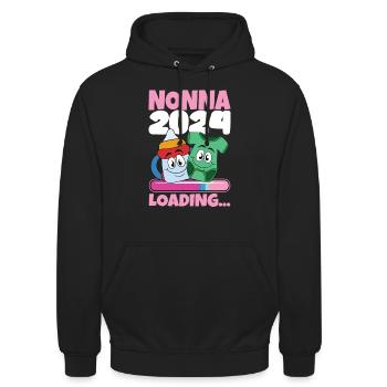 Nonna 2024 Loading Oma 2024 - Unisex Hoodie - Schwarz - Vorne - Alina (178cm) & Michal (187cm)
