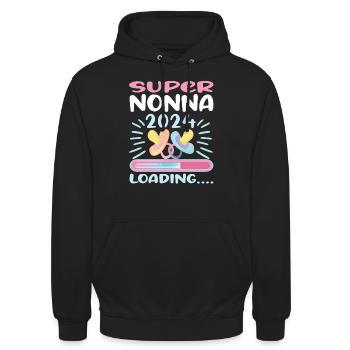 Nonna 2024 Loading Oma 2024 - Unisex Hoodie - Schwarz - Vorne - Alina (178cm) & Michal (187cm)