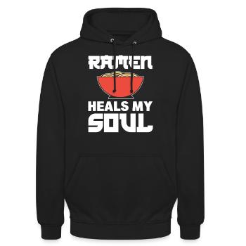 Ramen-Liebhaber Food-Vlogger - Unisex Hoodie - Schwarz - Vorne - Alina (178cm) & Michal (187cm)