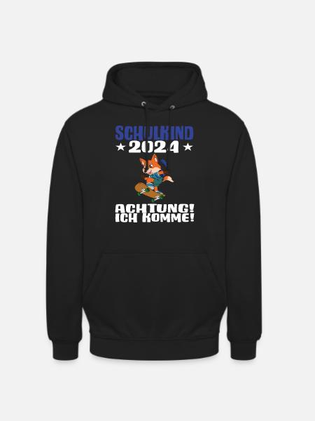Schulkind 2024 Einschulung Schulanfang - Unisex Hoodie - Schwarz