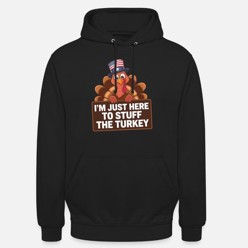 Dinde drôle de Thanksgiving - Sweat-shirt à capuche unisexe - noir
