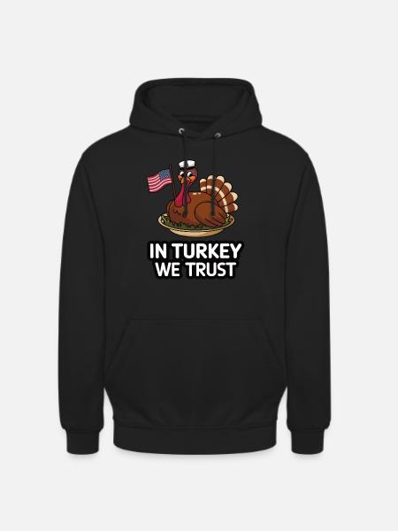 Dinde drôle de Thanksgiving - Sweat-shirt à capuche unisexe - noir