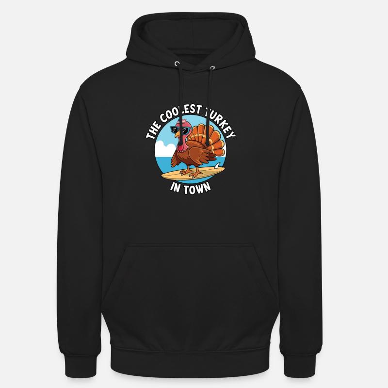 Dinde drôle de Thanksgiving - Sweat-shirt à capuche unisexe - noir
