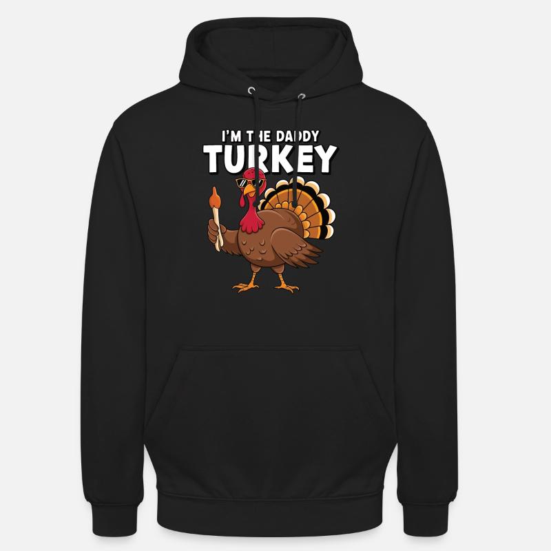 Papa Dinde Thanksgiving - Sweat-shirt à capuche unisexe - noir