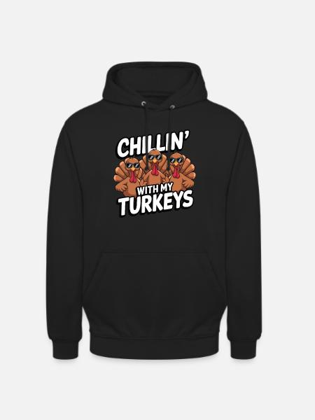 Dinde drôle de Thanksgiving - Sweat-shirt à capuche unisexe - noir
