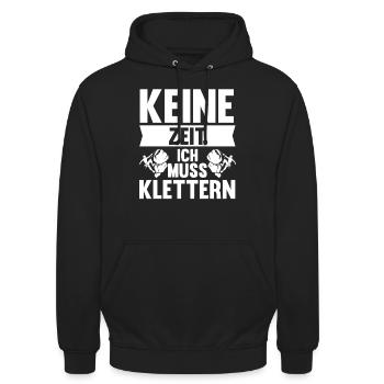 Berge Klettern Kletter Geschenk - Unisex Hoodie - Schwarz - Vorne - Alina (178cm) & Michal (187cm)