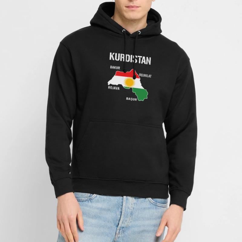 Drapeau du Kurdistan Bakur Bashur Rojava Rojhlt Newroz Sweat-shirt à capuche unisexe