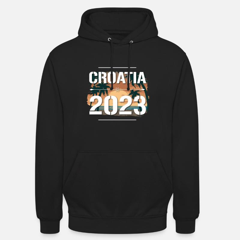 Croatie 2023 - Sweat-shirt à capuche unisexe - noir