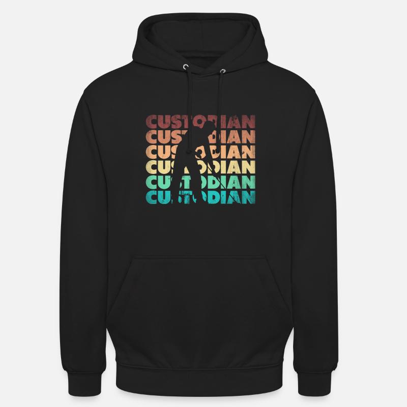Gardien d’école Janitor Silhouette - Sweat-shirt à capuche unisexe - noir