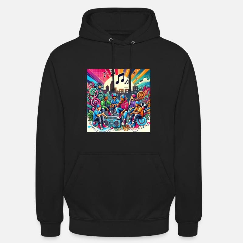 Hiphop - Sweat-shirt à capuche unisexe - noir