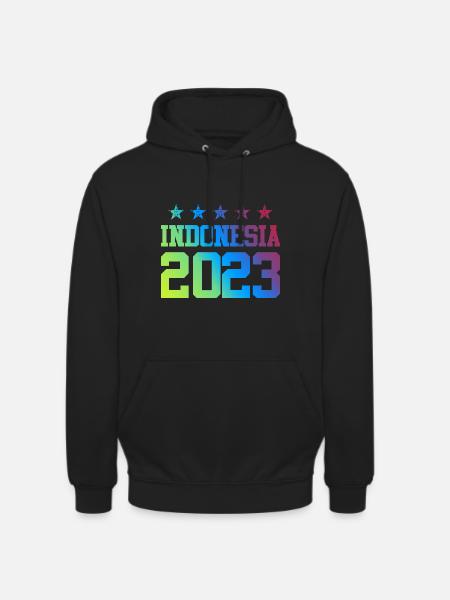 Indonésie 2023 - Sweat-shirt à capuche unisexe - noir