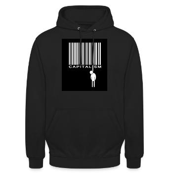 TS capitaslism preview - Unisex Hoodie - Schwarz - Vorne - Alina (178cm) & Michal (187cm)
