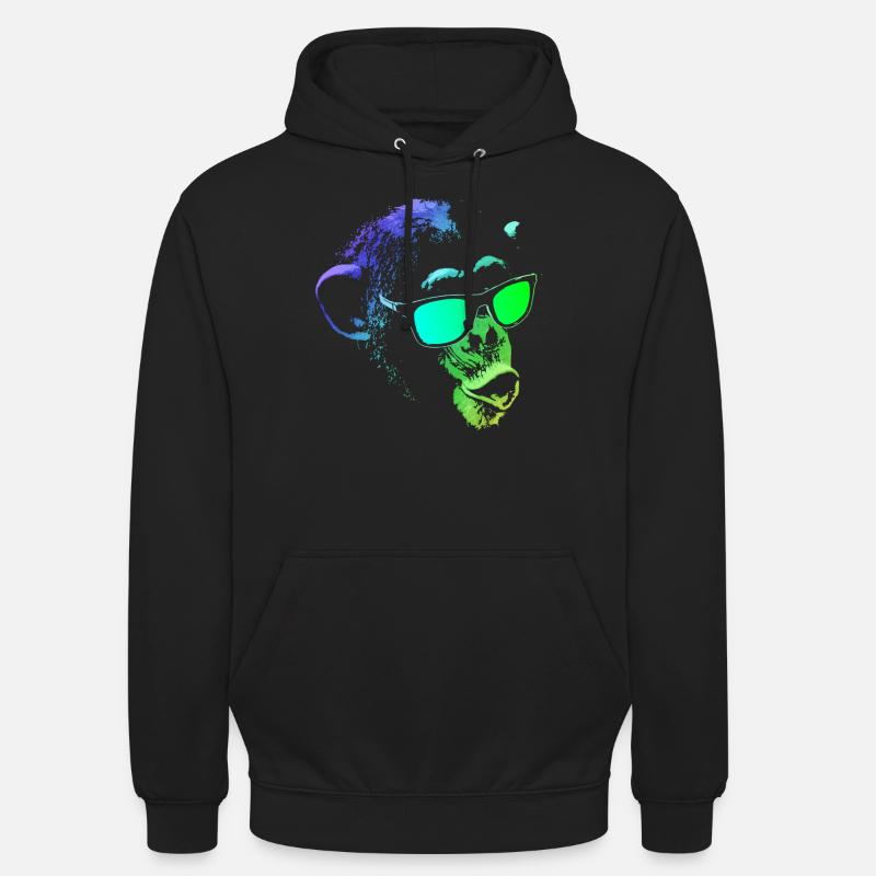 Cool Monkey - Sweat-shirt à capuche unisexe - noir