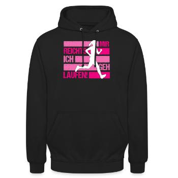 Mir Reichts Ich Geh Laufen Läufer Marathon Joggen - Unisex Hoodie - Schwarz - Vorne - Alina (178cm) & Michal (187cm)