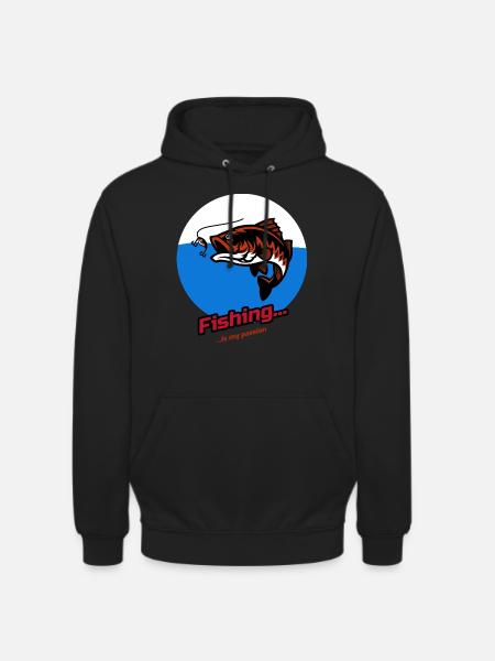 Fishing...is my passion - Unisex Hoodie - Schwarz
