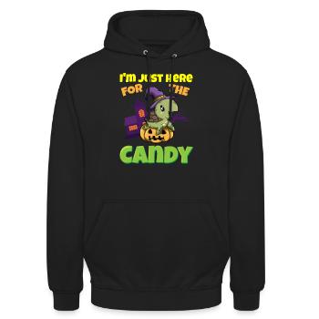 I'm Just Here For The Candy Scary Halloween Beast - Unisex Hoodie - Schwarz - Vorne - Alina (178cm) & Michal (187cm)