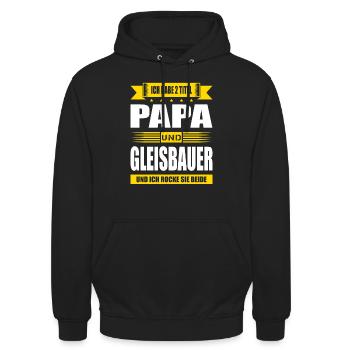 Zwei Titel Papa Und Gleisbauer Gleisbau Spruch - Unisex Hoodie - Schwarz - Vorne - Alina (178cm) & Michal (187cm)
