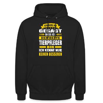 Ich Habe Nie Gesagt Der Beste Tierpfleger - Unisex Hoodie - Schwarz - Vorne - Alina (178cm) & Michal (187cm)
