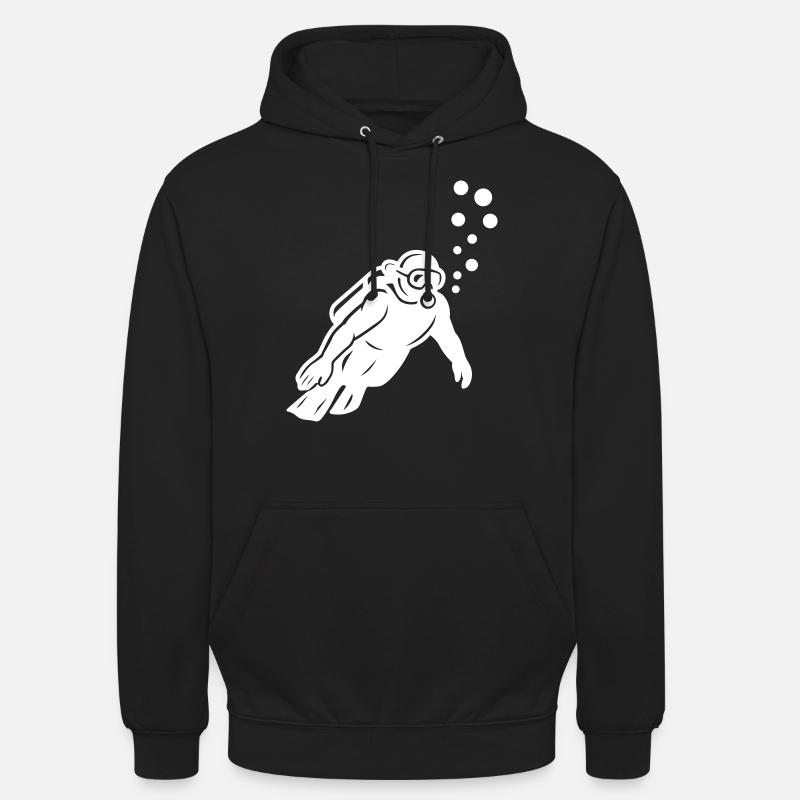 Silhouette de plongeur - Sweat-shirt à capuche unisexe - noir