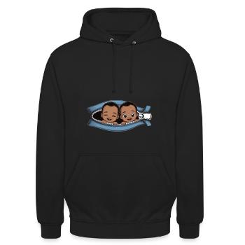 Mom Announces Pregnancy Twins - Unisex Hoodie - black - Front - Alina (178cm) & Michal (187cm)