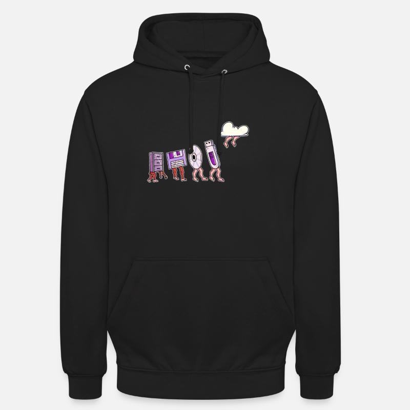 Evolution der Datenträger für Developer - Unisex Hoodie - Schwarz