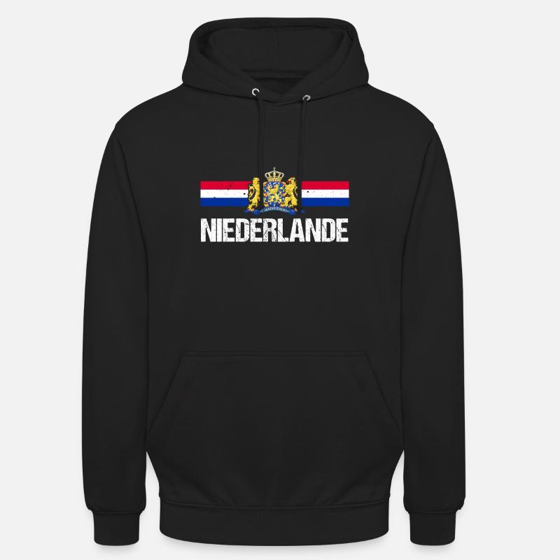 Pays-Bas Pays-Bas - Sweat-shirt à capuche unisexe - noir