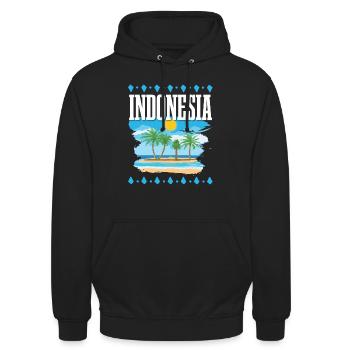 Indonesia - Unisex Hoodie - Schwarz - Vorne - Alina (178cm) & Michal (187cm)