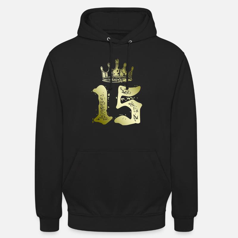15 Couronne numérique - Sweat-shirt à capuche unisexe - noir
