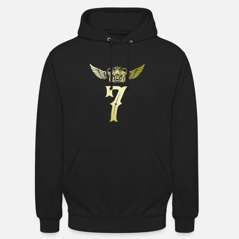 7 Couronne de numéros - Sweat-shirt à capuche unisexe - noir