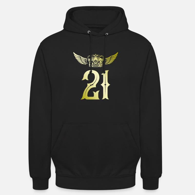 21 Couronne numérique - Sweat-shirt à capuche unisexe - noir