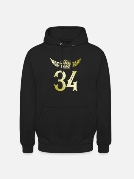 34 Couronne numérique - Sweat-shirt à capuche unisexe - noir