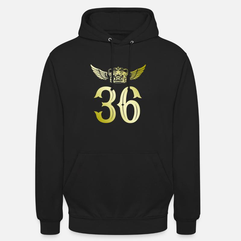 36 Couronne numérique - Sweat-shirt à capuche unisexe - noir