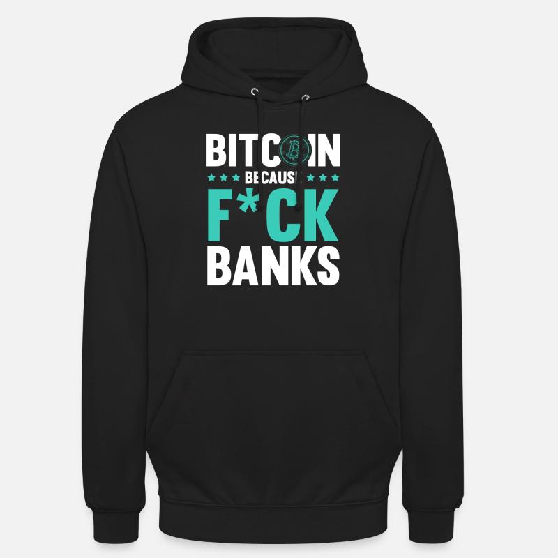 bitcoin fuck banque - Sweat-shirt à capuche unisexe - noir