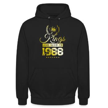 kings are born 1988 - Unisex Hoodie - black - Front - Alina (178cm) & Michal (187cm)