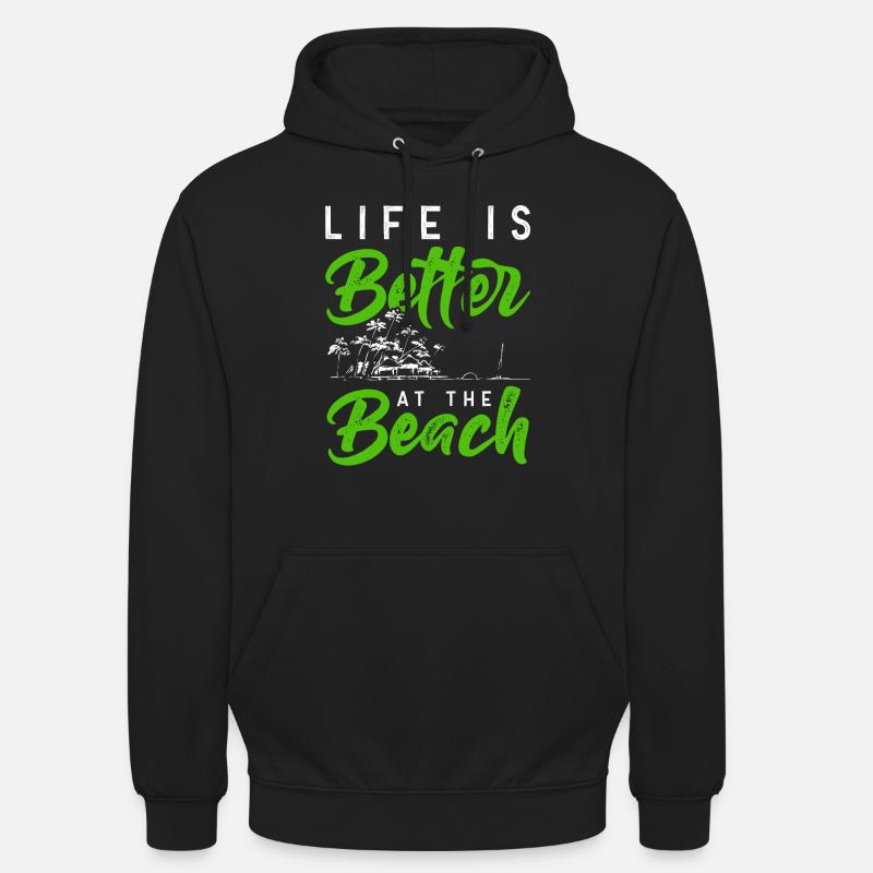 voyage à la plage été - Sweat-shirt à capuche unisexe - noir