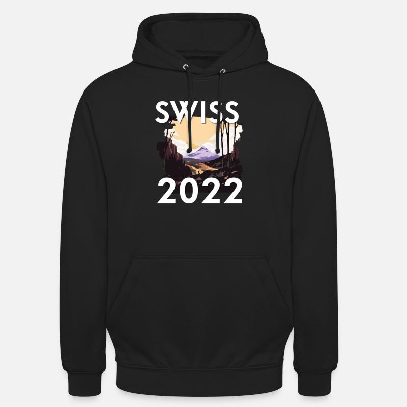 Suisse 2022 - Sweat-shirt à capuche unisexe - noir