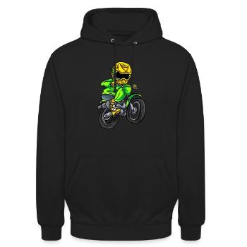 Dirt Bike Motorcross - Unisex Hoodie - Schwarz - Vorne - Alina (178cm) & Michal (187cm)