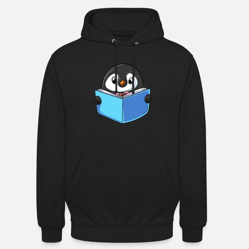 Pinguin Lesebuch - Unisex Hoodie - Schwarz