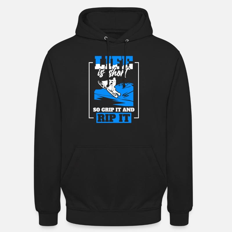 Tobogganing Snow lovers Snowmobiling - Unisex Hoodie - black
