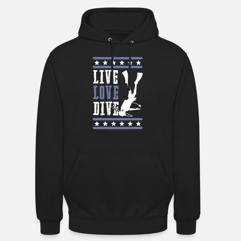 Life Love Plongée - Sweat-shirt à capuche unisexe - noir